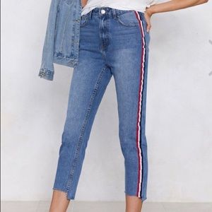 Jeans with a stripe down the side
